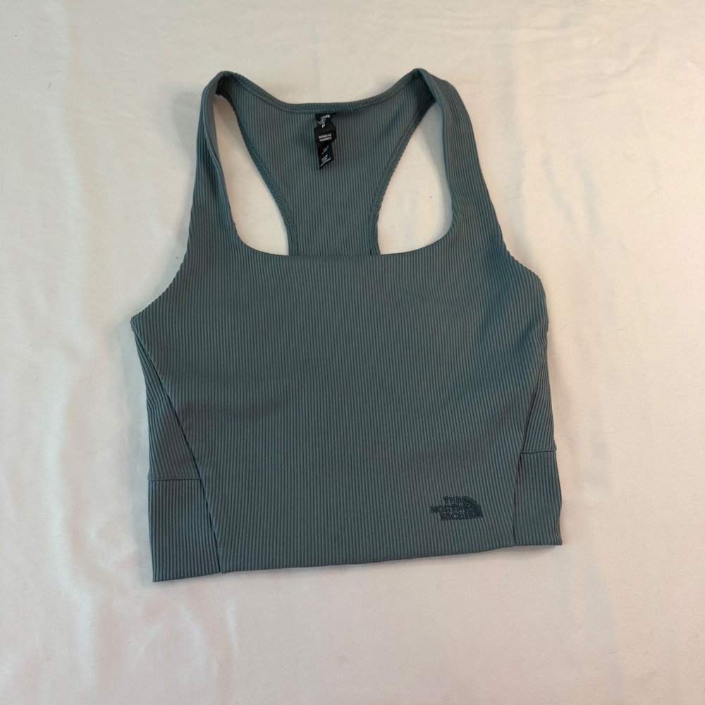 The North Face Ribbed Racerback Crop Tank Top Blue Green Womens S Gorpcore